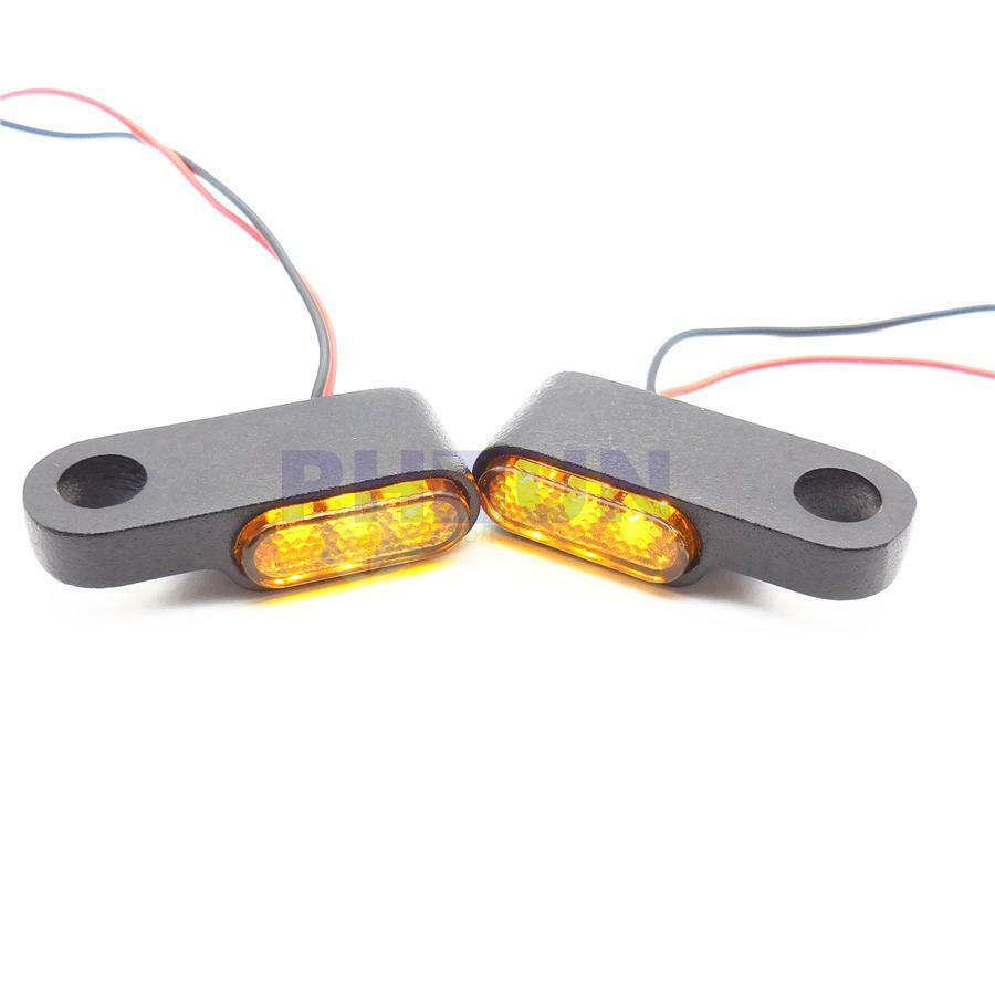 2Pcs 8mm 12V LED Motorcycle Smoke Turn Signals Indicators Blinker Light Flashing