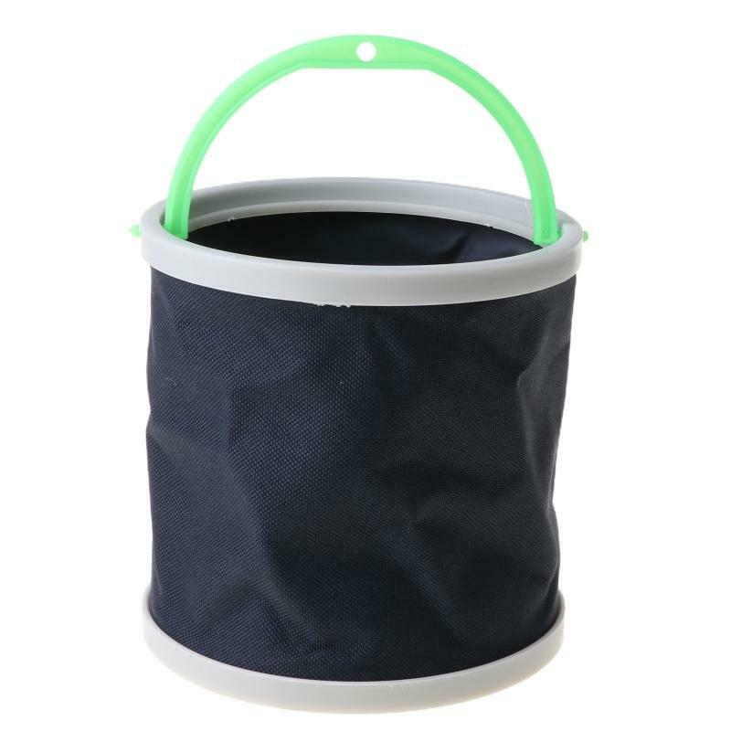 Fishing Bucket Canvas Round Folding Outdoor Portable 14cm Storage Camping Hiking