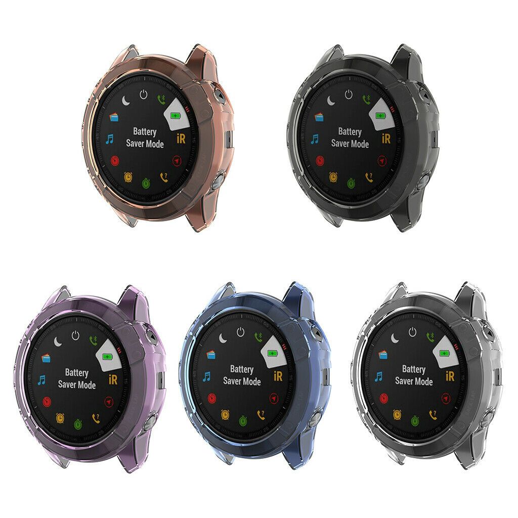 Smart Watch Screen Case Cover Silicone Protector for Garmin Fenix 6X White