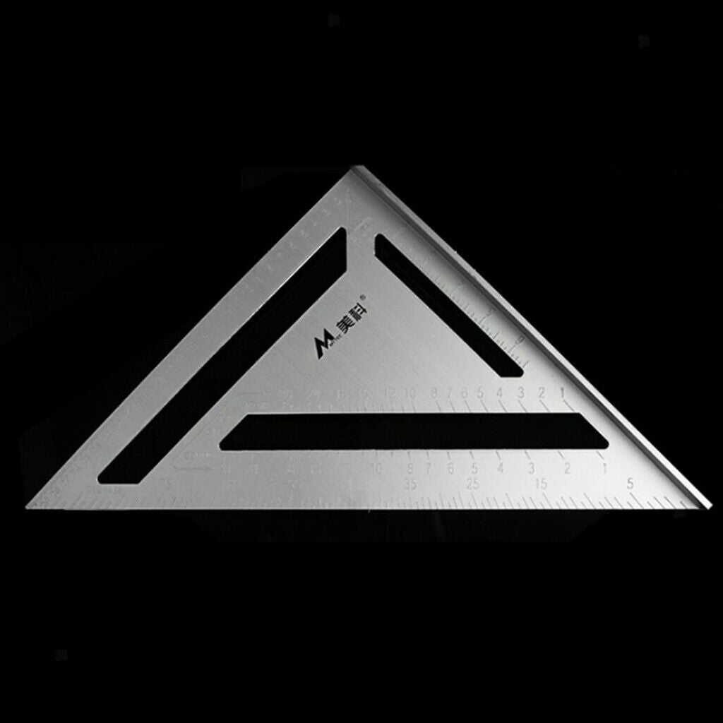 Metric 30cm Aluminum Carpenter Triangle Square Ruler Angle Measuring Durable
