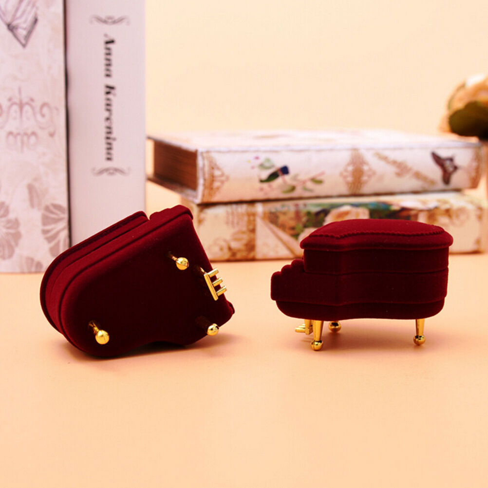 New Piano Ring Box Earring Pendant Jewelry Treasure Gift Case Weddin.l8