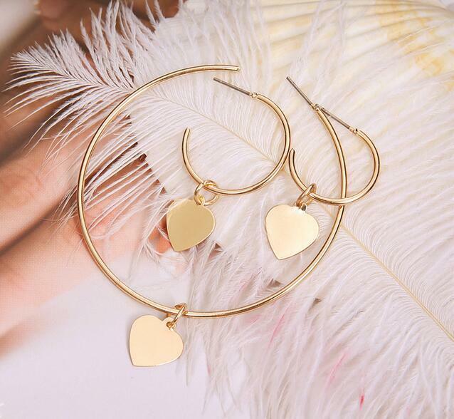 3 pcs/set Simple golden Circle heart earrings for Women Fashion Jewelry earrings