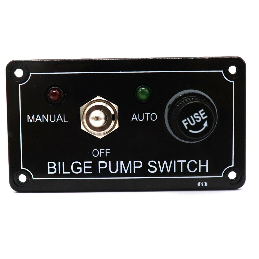 Marine Boat 3 Way Indicator Bilge Pump Switch W/ LED Panel Toggle Switch Panel