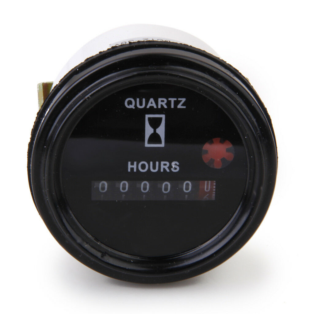 DC/AC 12-36V Round Quartz Hour Meter Hourmeter for Boat Car Truck Engine