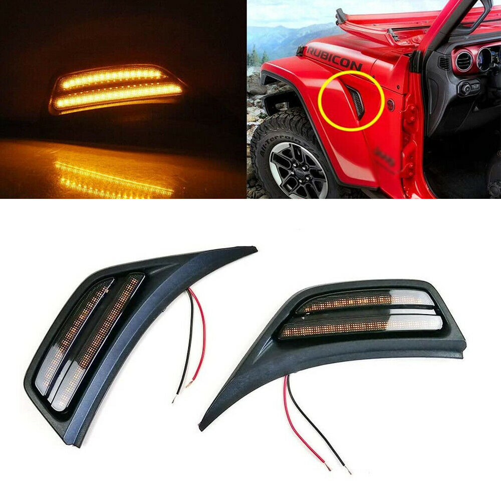 Car LED Front Fender Side Marker Light For Wrangler JL & Gladiator JT 2018-2020