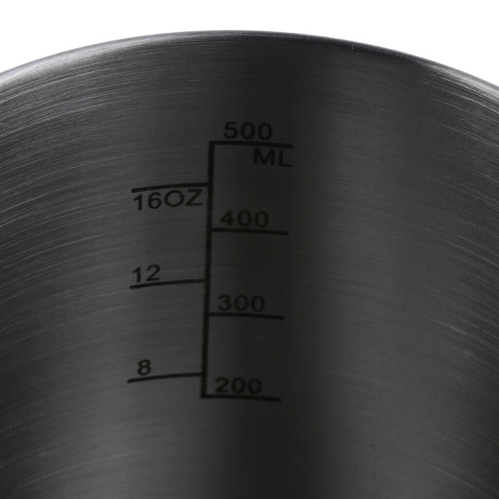 2pcs 500ml Stainless Steel Camping Cup Pot Bowl with Folding 9cm
