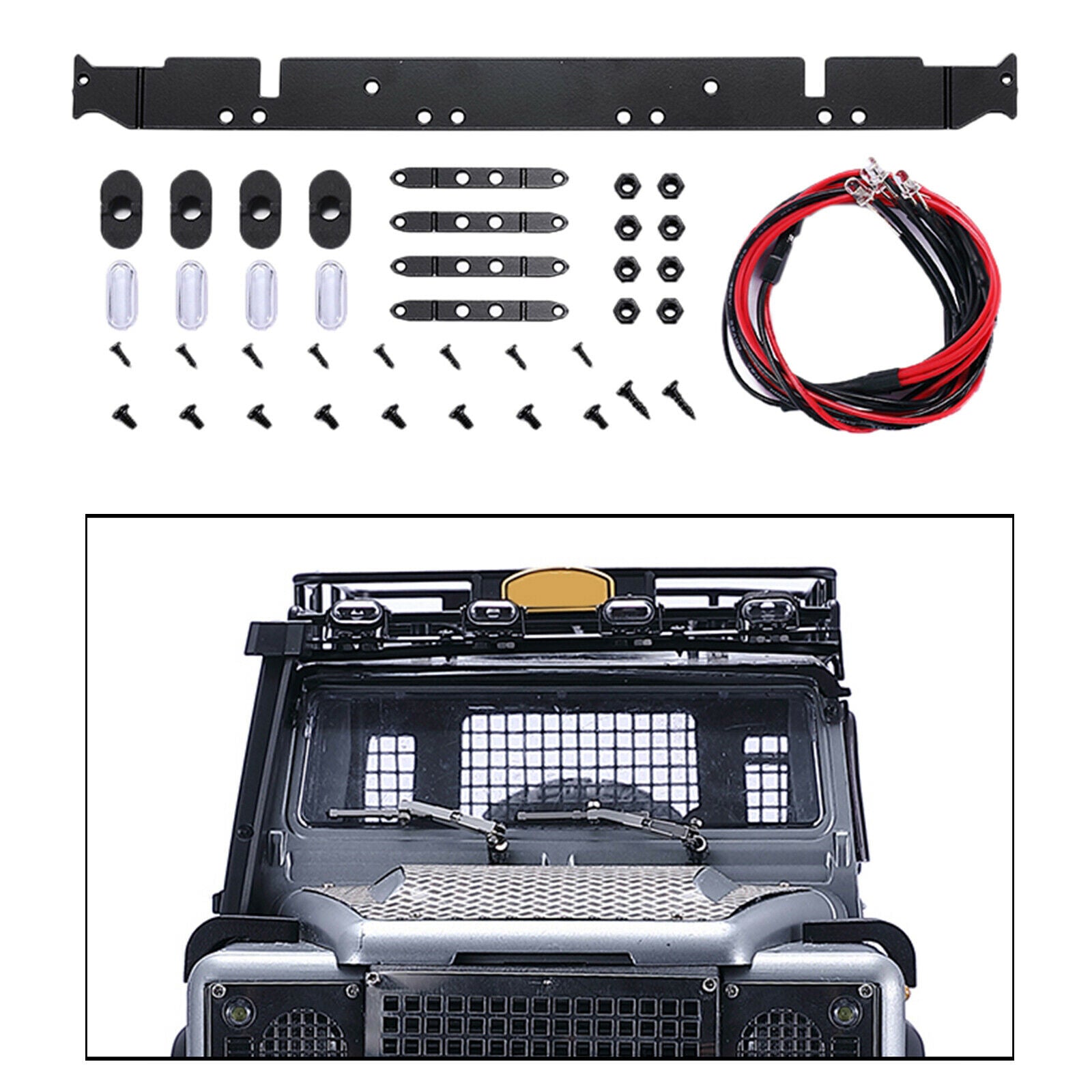 Spare Parts Roof Light Bar for MN D90 D91 MN99S 1/12 Scale RC Climbing Truck
