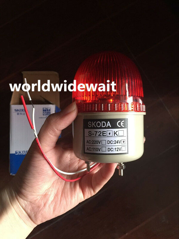 Industrial Housing DC 24V Flashing Red Light Signal Warning Lamp Plastic S-72E