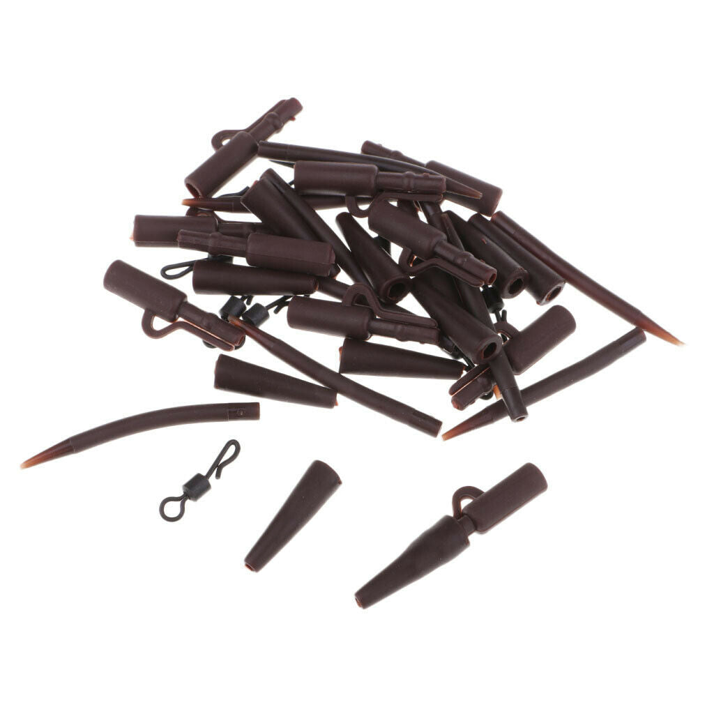 40pcs Safety  Carp Sleeves Quick Change Swivels Fishing Accessory