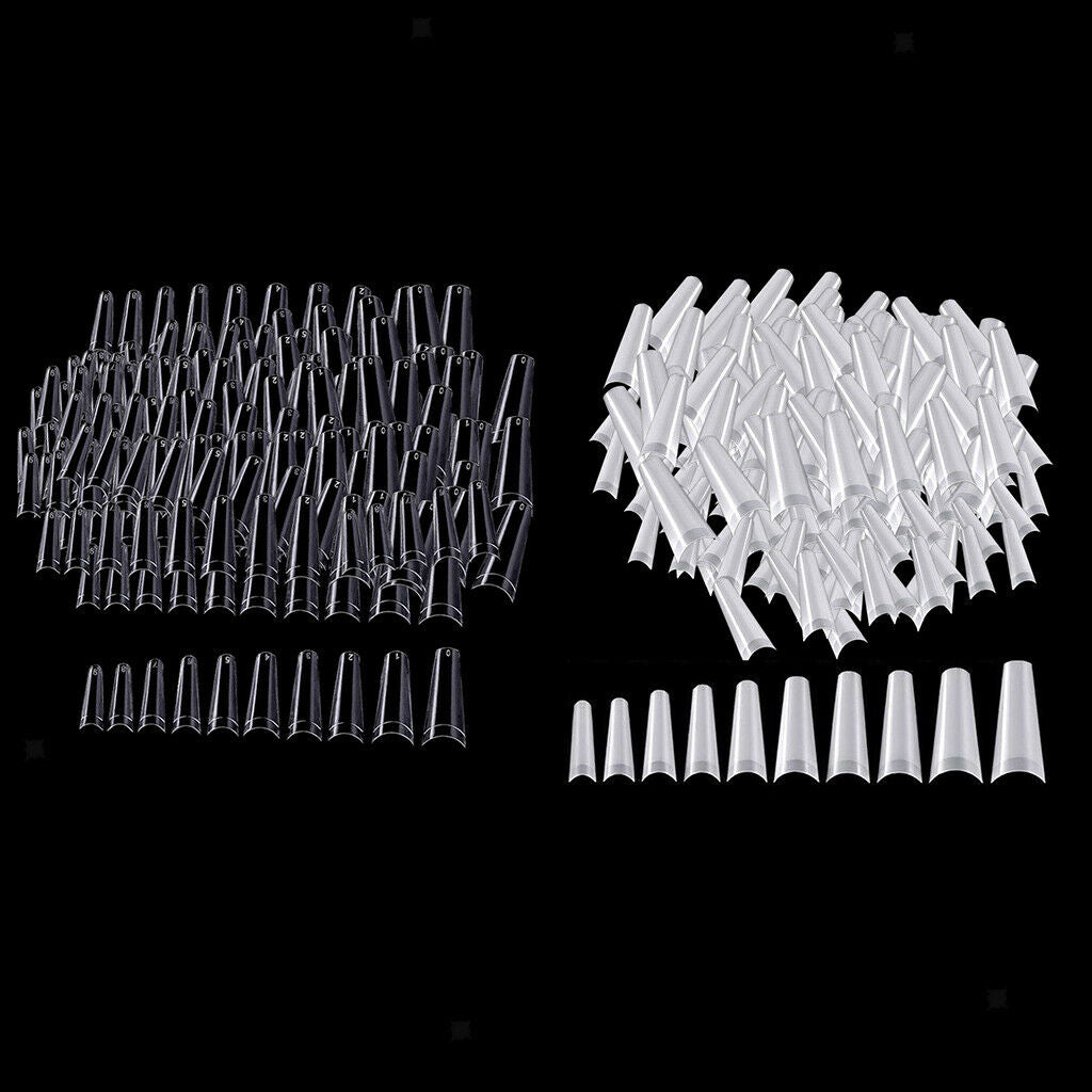 1000Pcs False Nails Half Cover Press on Nail Tips Manicure Decor 10 Sizes