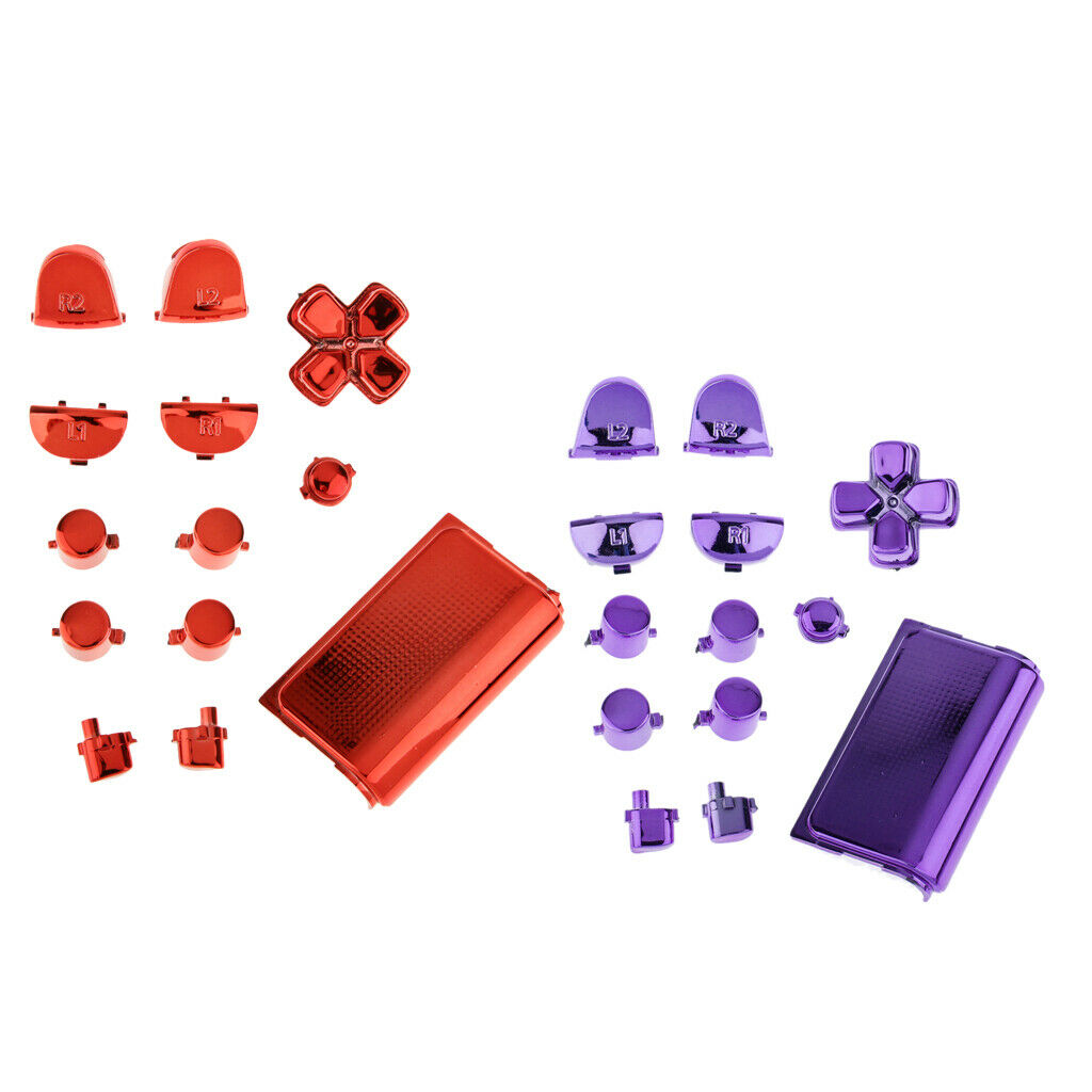 2 Set Replacement Chrome Plating Buttons and Touchpad for PS4 Controller