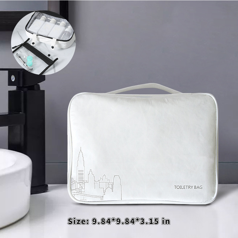 Travel Toiletry Bag Kraft Paper Make Up Wash Handbag Hanging Cosmetic Bag