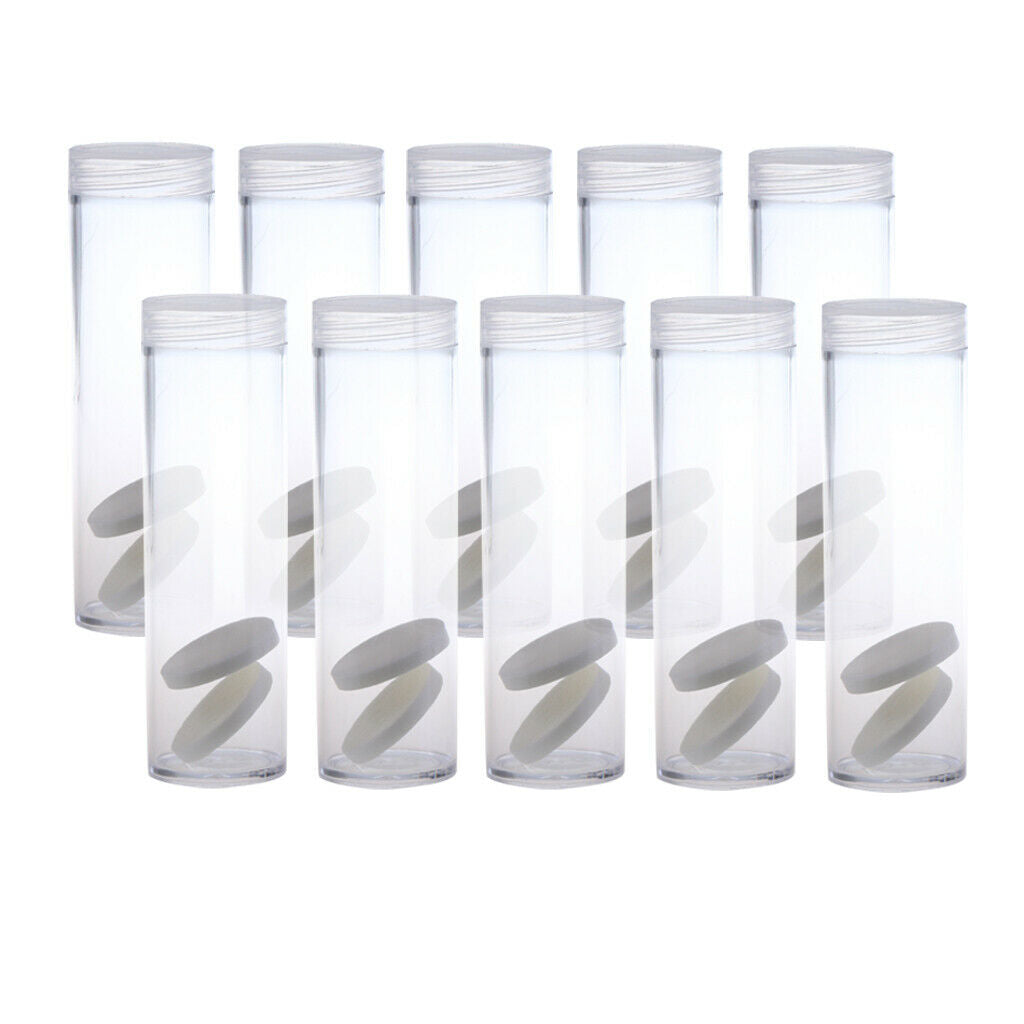 10x Clear 27mm Coins Collection Assorted Storage Sleeves Protect Holder Tube