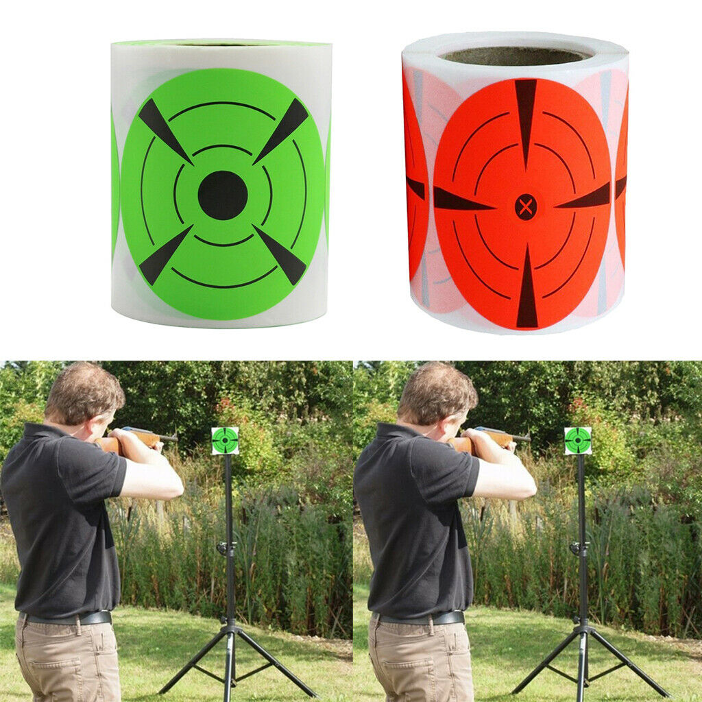 250Pcs/Roll Shooting Targets Gun Range Pasters 3inch Circle Adhesive Stickers