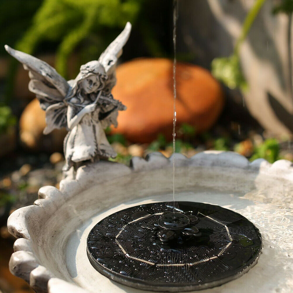 Bird Bath Fountain Solar Powered Water Pump Floating Outdoor Pond Garden Pool @