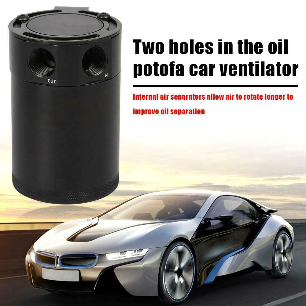 Baffled Billet Aluminum Oil Catch Can 2 Port Oil Catch Tank Reservoir Universal