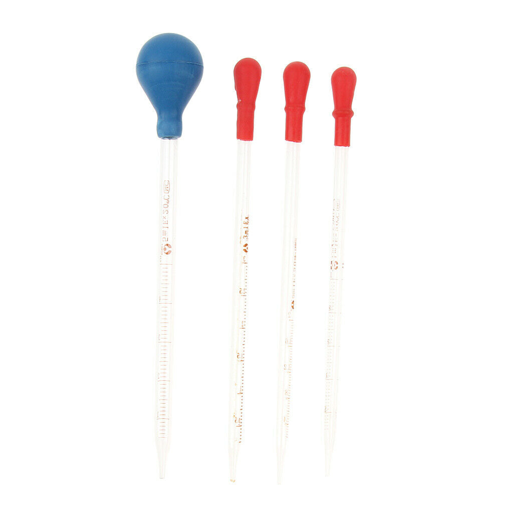 5 Pcs 1ML Glass Graduated Dropper Dropping Pipettes Pipet Fluid And Liquid