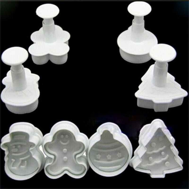 DIY Christmas Snowman Fondant Cake Mold Biscuit Cookie Plunger Cutters DecDD