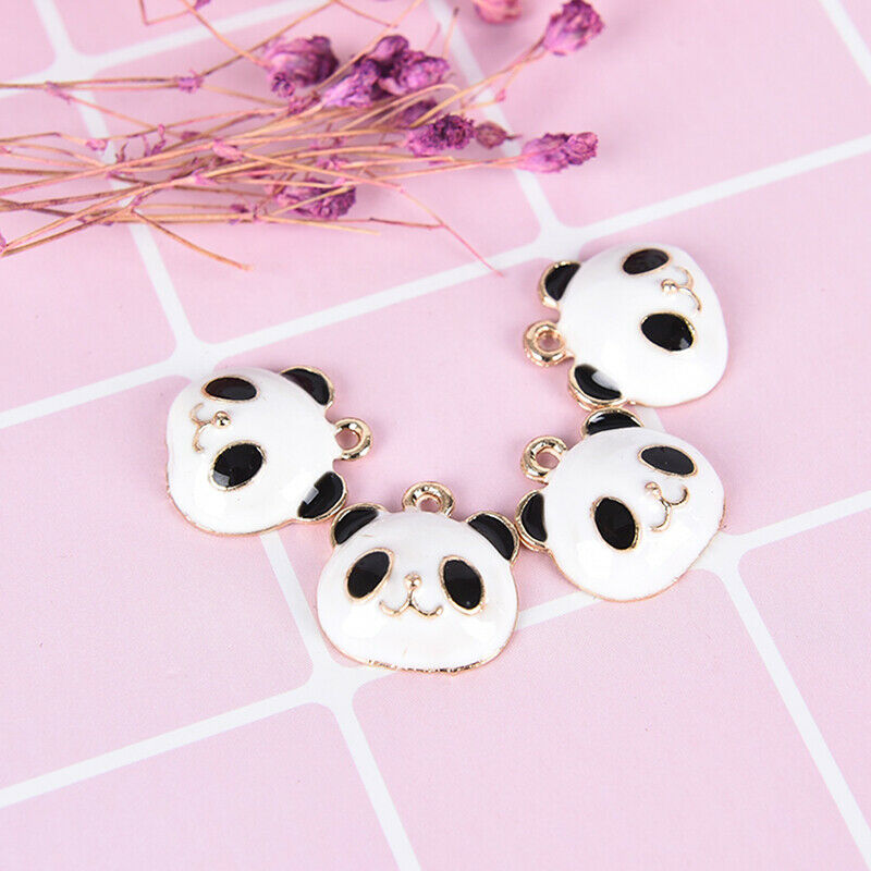 10Pcs/Set Cute Panda Animals Alloy Enamel Charms Pendant DIY Craft Jewelry G Kt