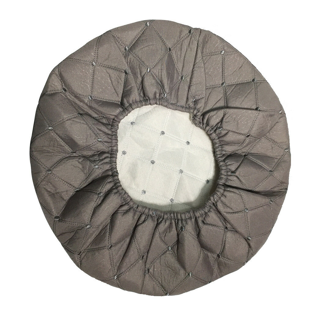 4pcs Gray&Beige 35cm Bar Stool Cover Round Lift Chair Seat Sleeve Polyester