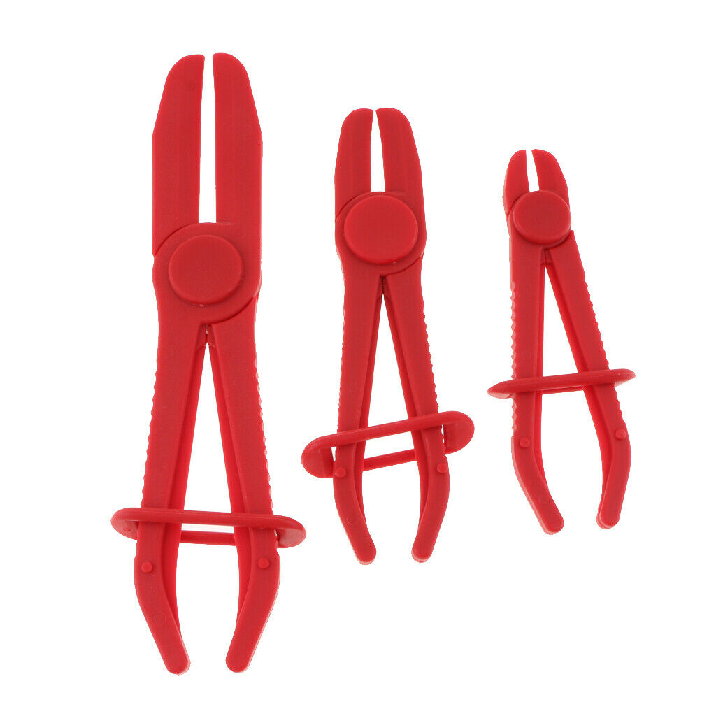 3X Brake Fuel Water Line Clamps Pinch-Off Pliers Kit Red 0-60mm