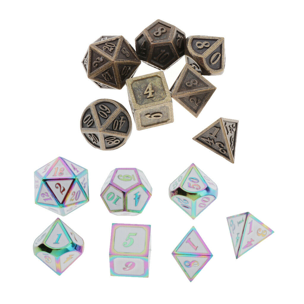 14x Colorful 14mm Polyhedral Dices Bulk for Pathfinder RPG Table Board Games