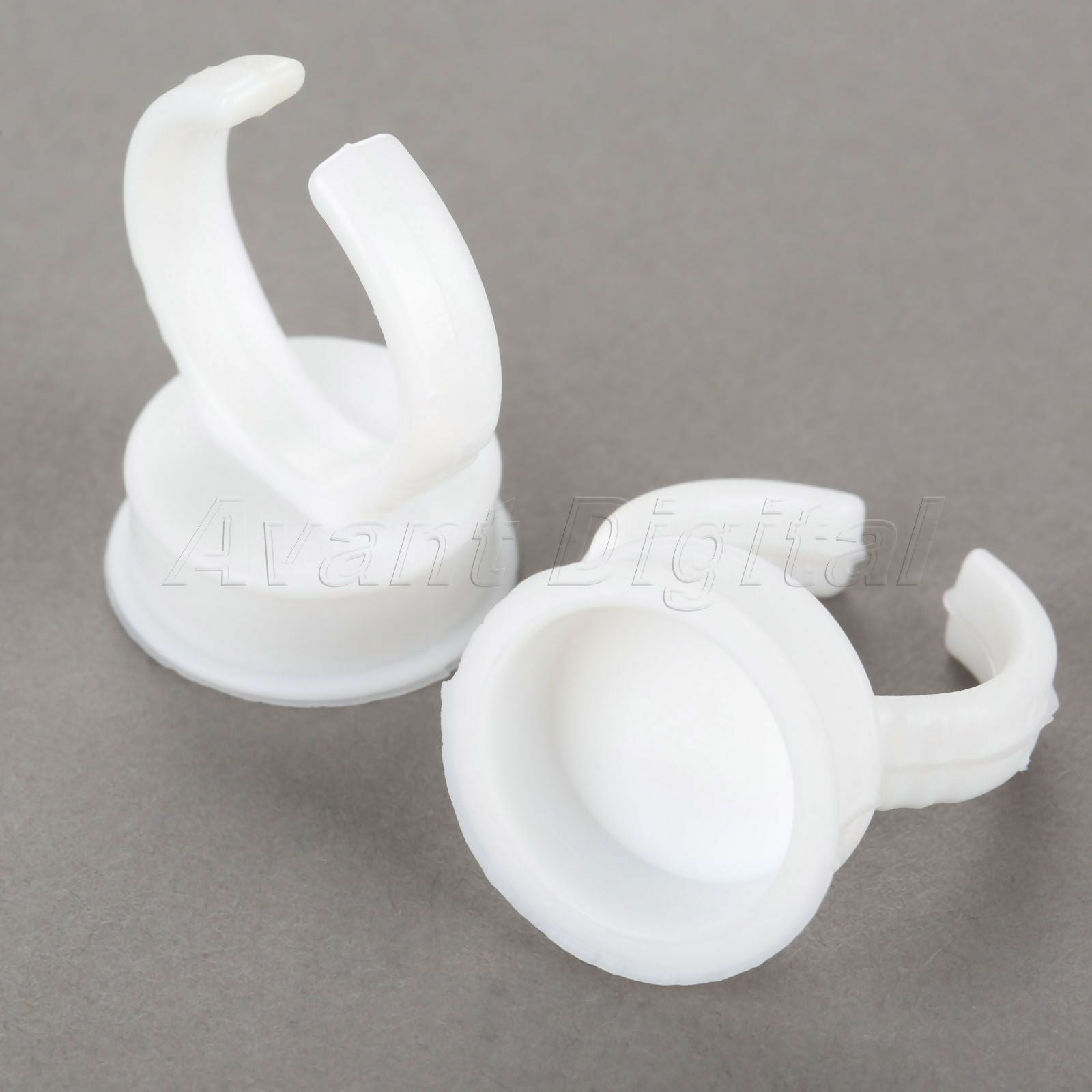 50pcs Plastic White Tattoo Ink Caps Ring Eyebrow Permanent Makeup Holder Cups