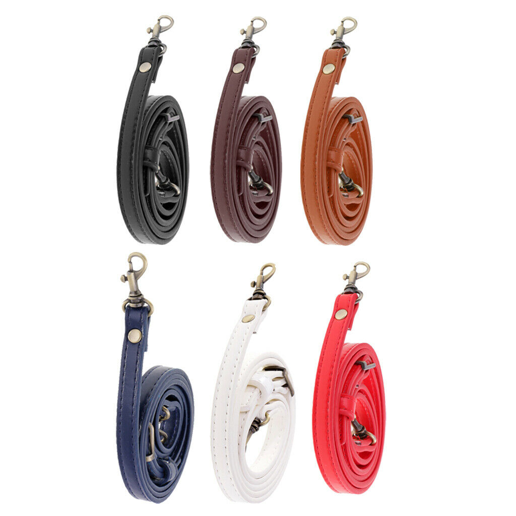 Adjustable Skinny 1cm Leather Handbag Shoulder Bag Straps Replacement Black