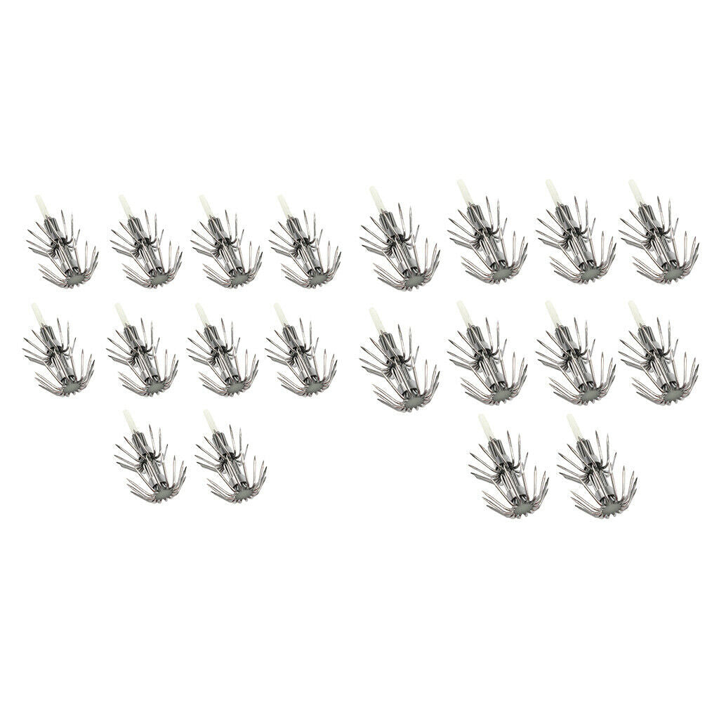 20pcs Luminous Squid Fishing Lures Glow Squid Jig Hooks Hard Baits Tackle