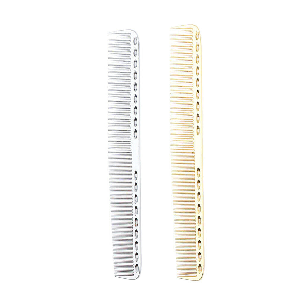 2x 21.5cm 8.46" Professional Salon Hairdressing Aluminum Comb Anti-Static