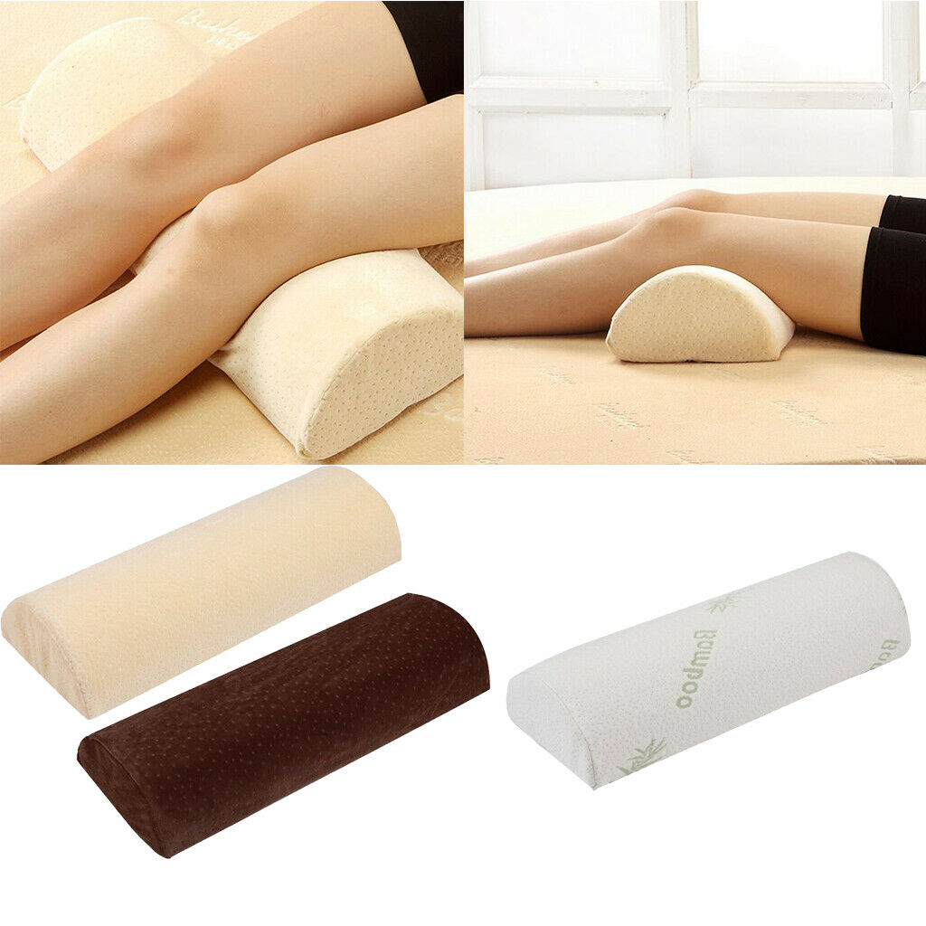 Half Moon Memory Foam Lumbar &Leg Bolster Pillow with removable cover