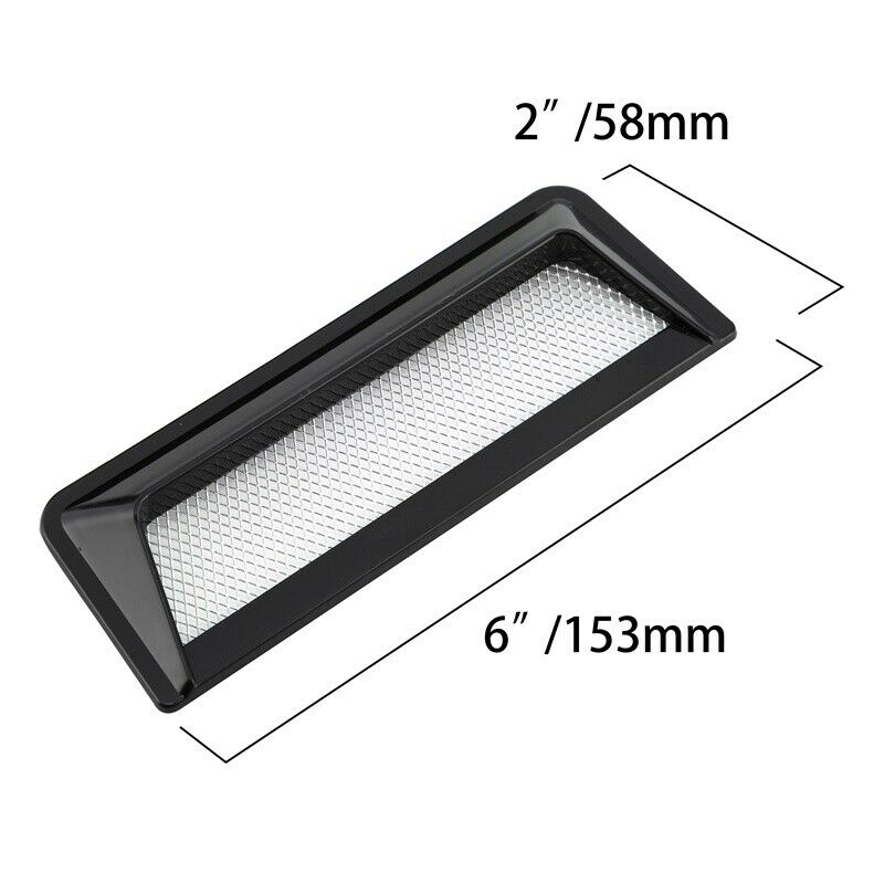 2Pcs Black Car Decorative Air Flow Intake Hood Scoop Vent Bonnet Cover Stickers