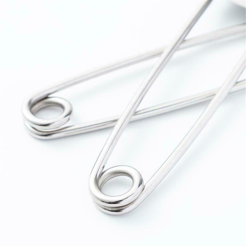 2 Pcs Safety Pins Sewing Tools Large Stainless Steel Clasp Knitted Fabric Cra JD