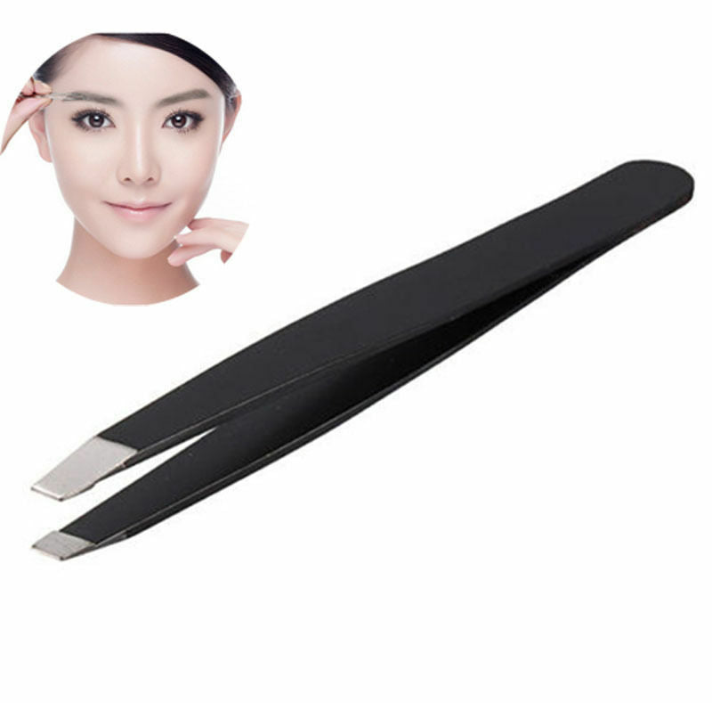 Women Slant Tip Eyebrow Tweezers Hair Removal Stainless Steel Beauty Makeup Tool