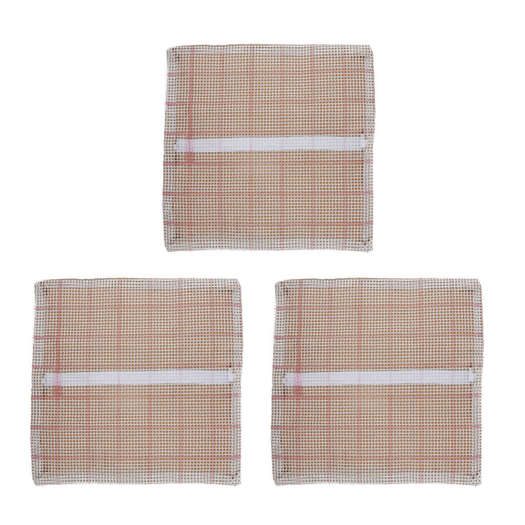 3Pcs Blank Latch Hooking Pillowcase Sofa Cushions Mat Needlework Making