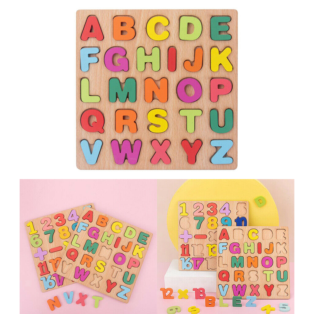Wooden ABC Alphabet Puzzle Chunky Puzzle Board Early Learning Educational Toys