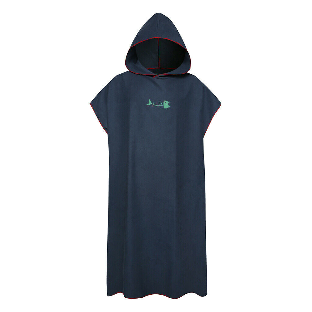 Beach Surf Poncho Surfing Bathing Wetsuit Changing Towel Robe Navy Blue