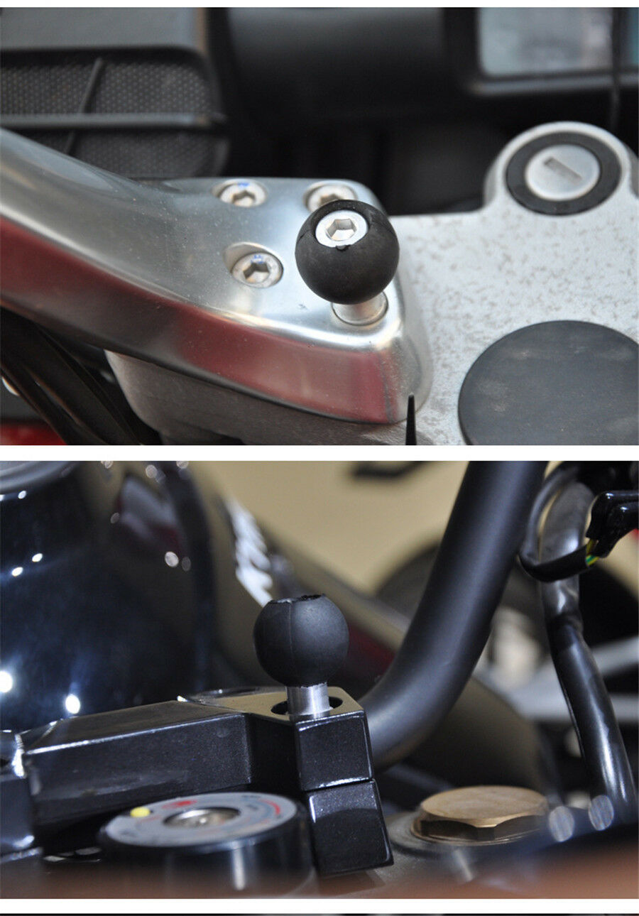 Motorcycle Handlebar Clamp Base with M8 Screws 1" Rubber ball Dampen Vibration