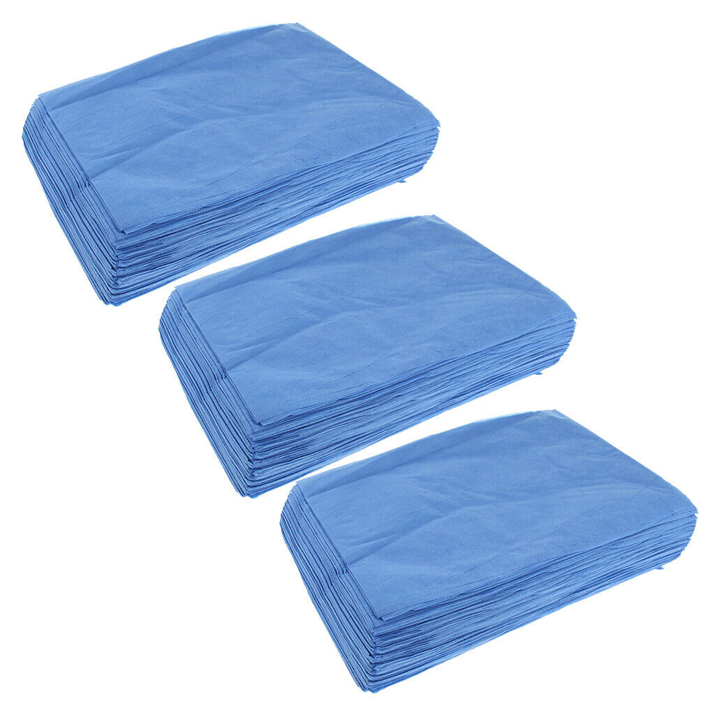 60 Pieces Non-woven Disposable Massage Table Sheet Bed Cover Waterproof Blue