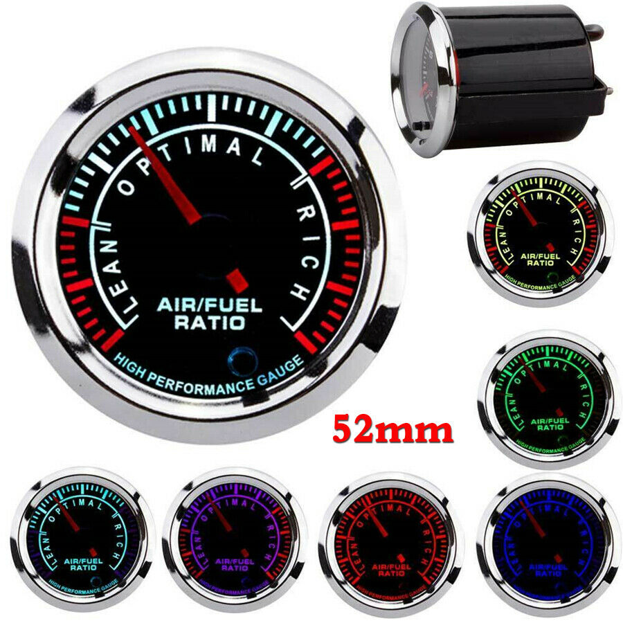 12V 52mm Car Air Fuel Ratio Monitor Gauge Digital LED Display 7 Color Universal