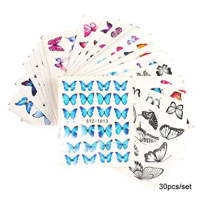 Butterfly Nail Art Stickers Decals Self-Adhesive Nail Decals Butterfly Toenail