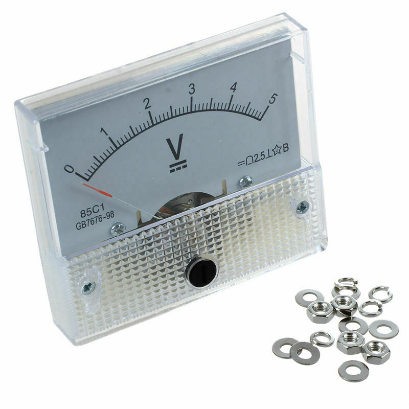 Direct Current 0-5 V White Voltmeter Analog Panel Meter V2D6D6