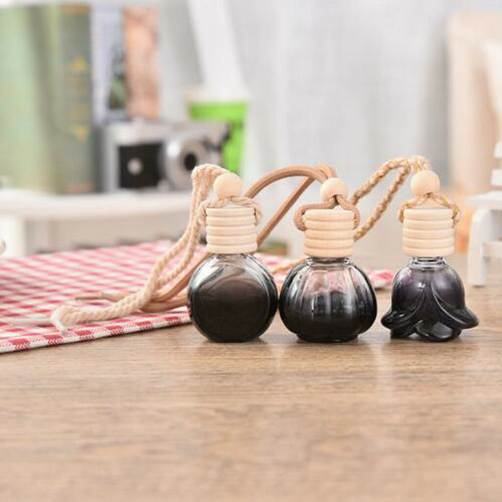 3Pcs 10ml Car Hanging Air Freshener Perfume Essential Oil Diffuser Bottle