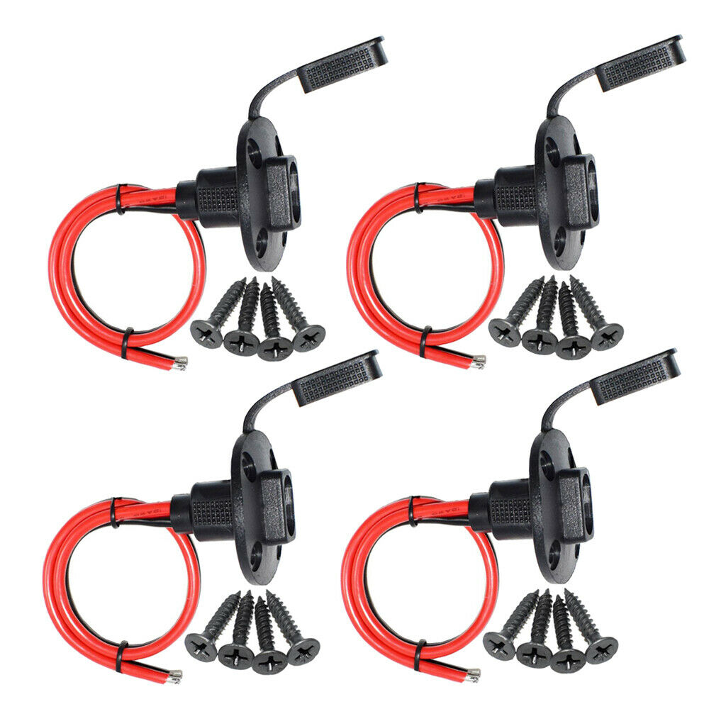 4Pcs Quick Connect 30cm SAE Socket Sidewall Port Cable Battery Charger
