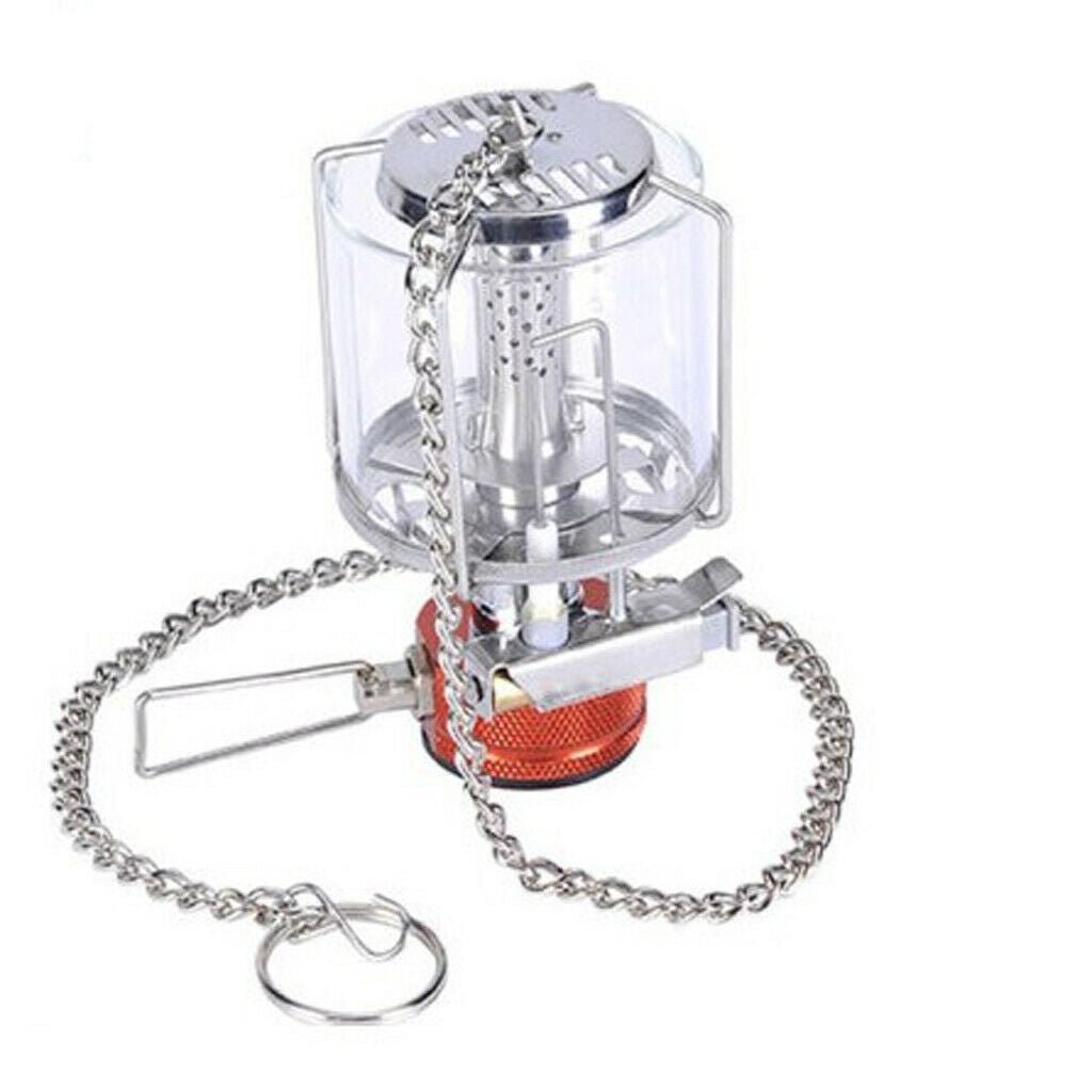 Portable Camping Picnic Gas Lantern Mini Hanging Glass Lamp Night Lights