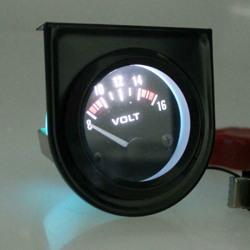 Car 8-16V Voltmeter Volt Gauge Meter 52mm Black