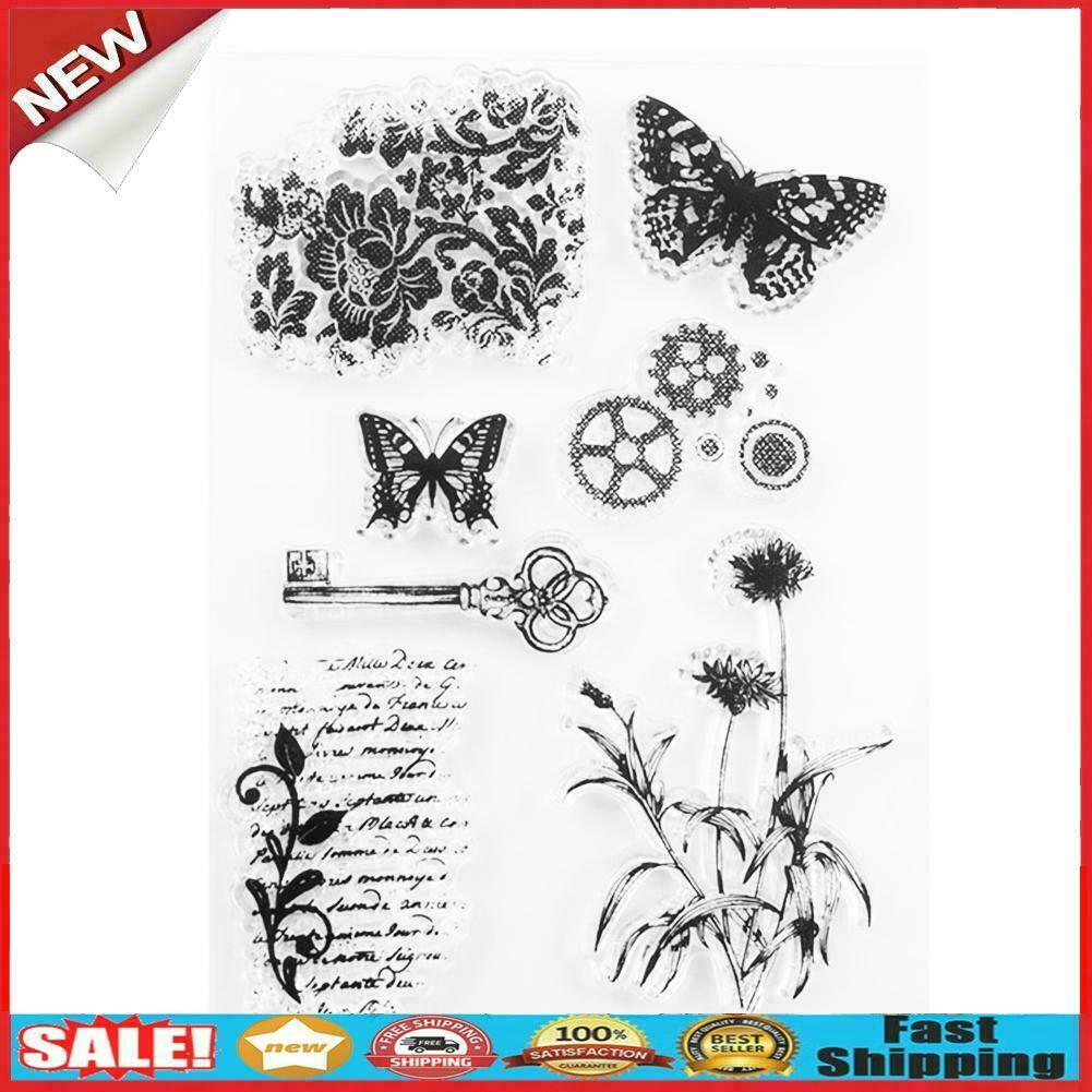 Butterfly Flower Transparent Clear Stamp for DIY Scrapbooking Paper Crafts @