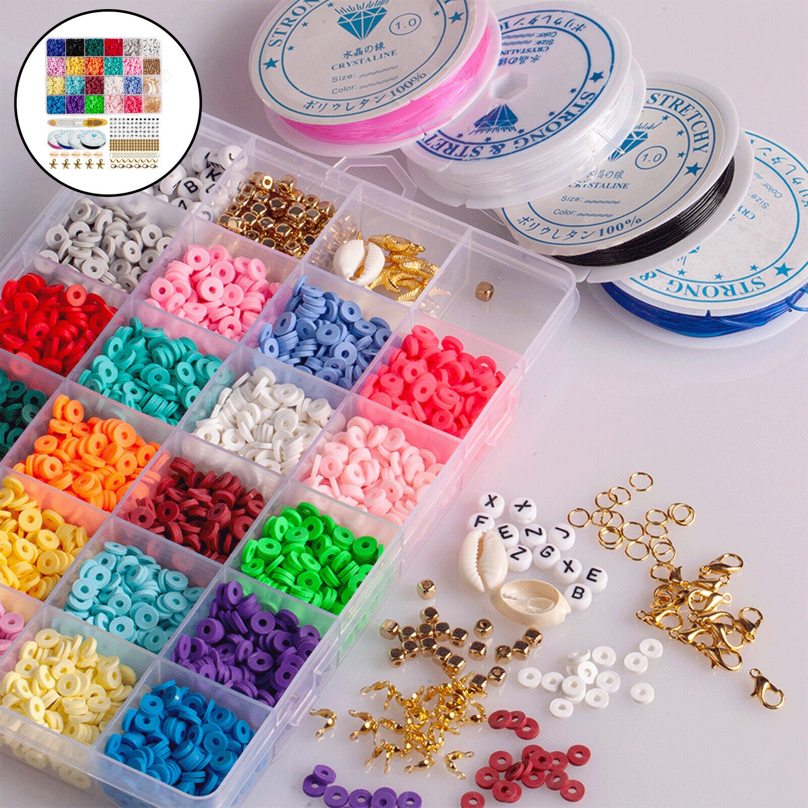 4285 Pcs 6mm Clay Heishi Beads Round Polymer Clay Beads Handmade DIY Craft