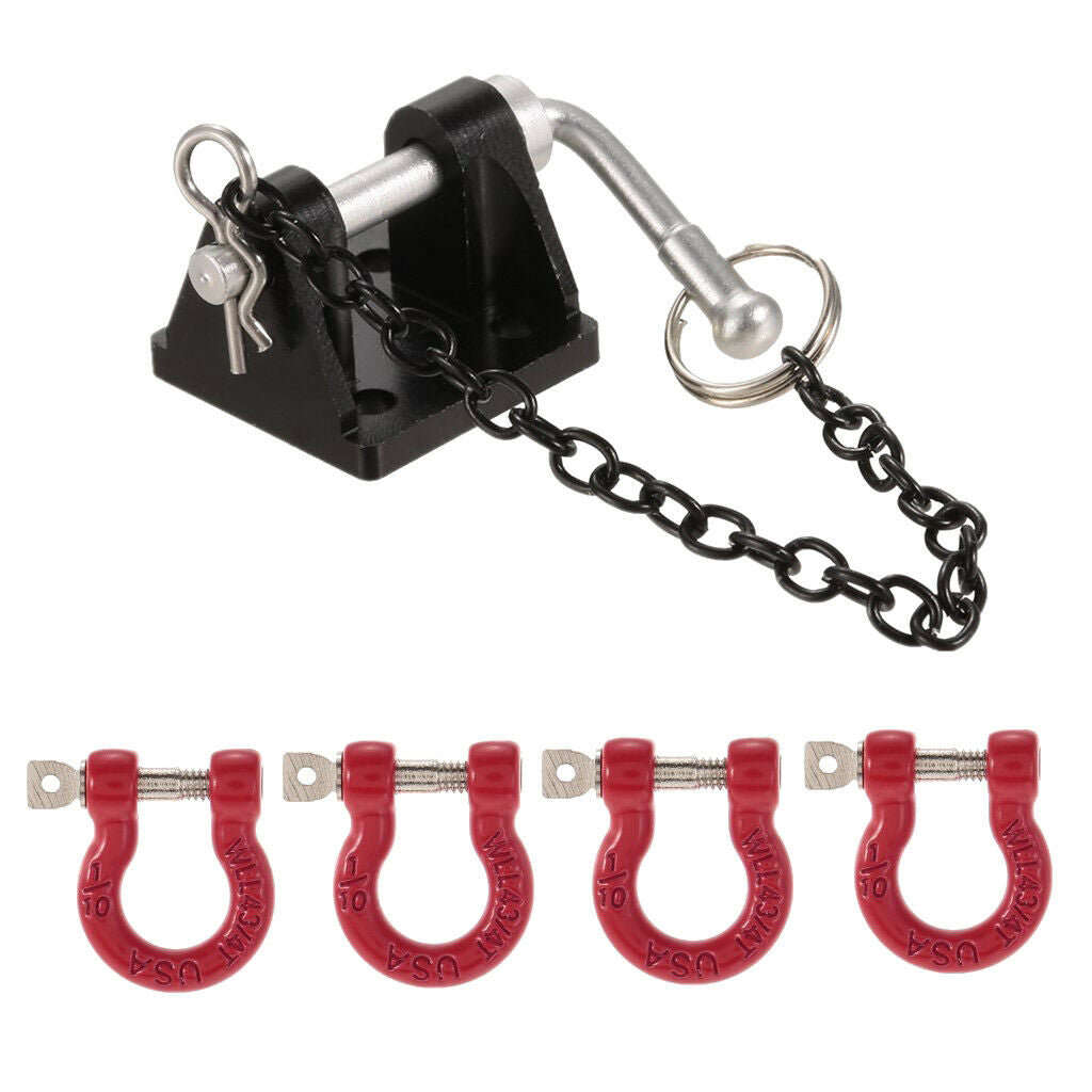 RC Tow Shackle Trailer Hook Set for 1/10 Axial SCX10 D90 D110 RC Crawler