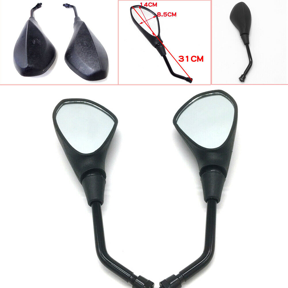 2PCS Motorcycle Chopper Custom Bikes 10mm Bolt Size Black Rear View Side Mirror